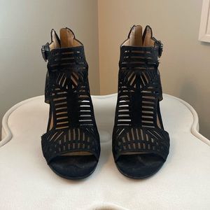 Franco Sarto Black Strappy Booties
